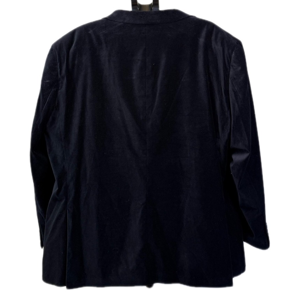 J Ferrar Mens Big and Tall Black Velvet Blazer Two Button Sport Coat Jacket - Picture 2 of 9